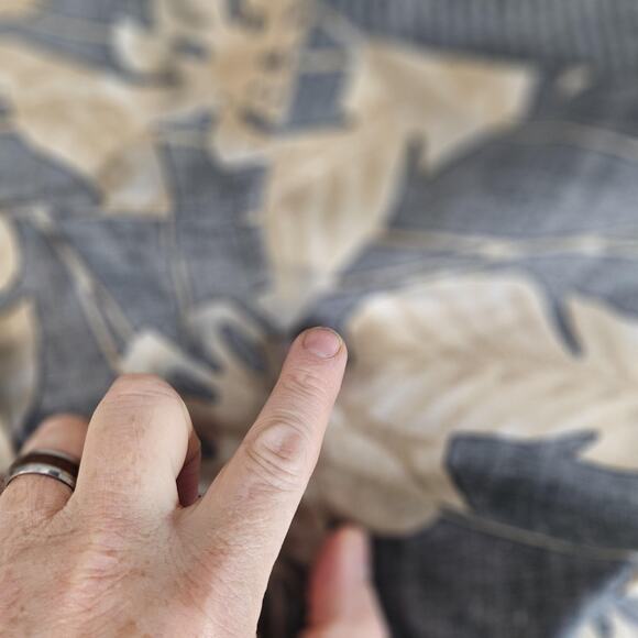 Panama Jack Shirt Mens 2XL Gray Tan Hawaiian Tropical Button Front Ramie - Picture 13 of 13